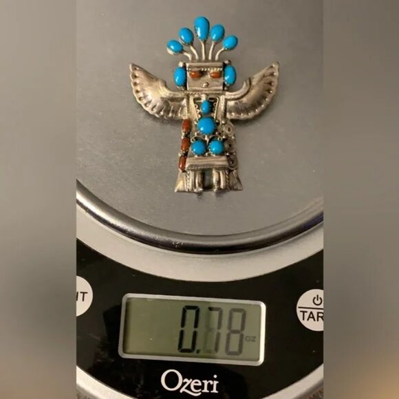 Navajo Vintage Sterling silver Eagle Dancer Kachina Pendan - Picture 6 of 6